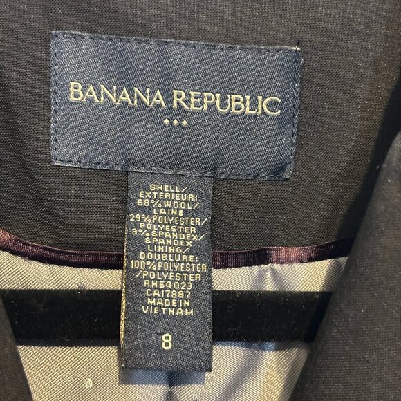 Banana Republic Wool Blend 3 Button Black Blazer - Picture 2 of 9